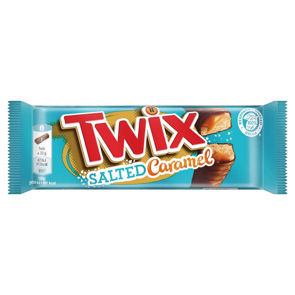 Twix Biscuit with Caramel Dipped in Milk Chocolate 2 x 23g (46g)
