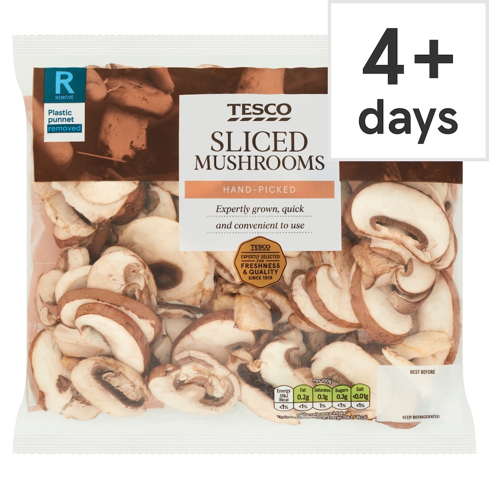 image 1 of Tesco Sliced Mushrooms 250G