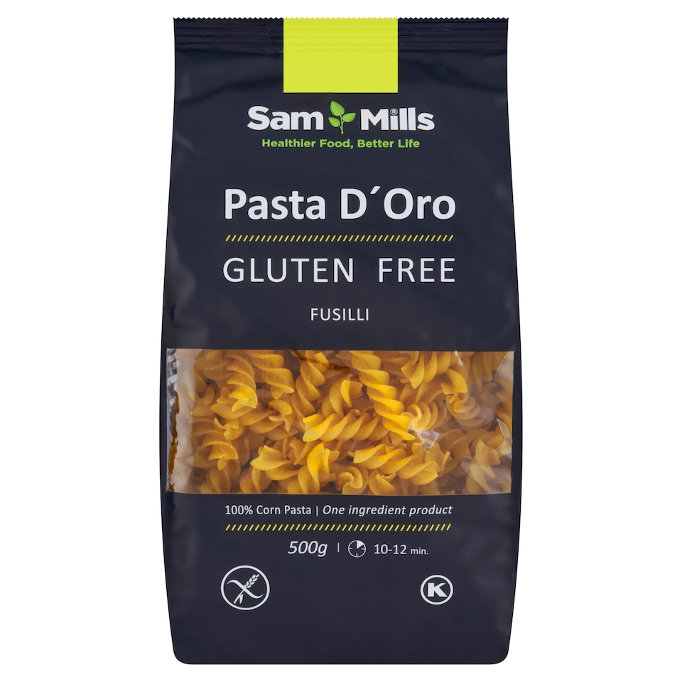 obrázok 1 z Sam Mills Pasta D'Oro Fusilli 100% kukuričné cestoviny sušené bez gluténu 500 g