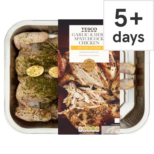 Tesco Garlic & Herb Spatchcock Chicken 1.18Kg Tesco Groceries