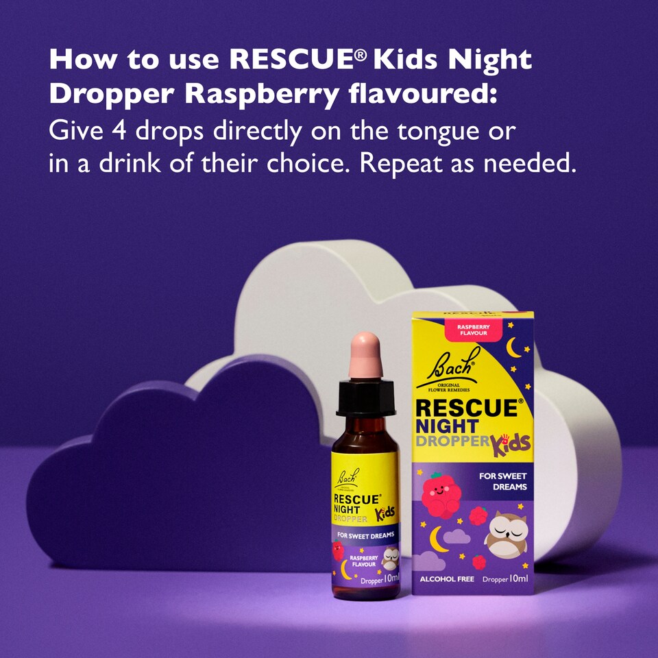 image 1 of Bach Rescue Kids Night Dropper Raspberry Flavour 10ml