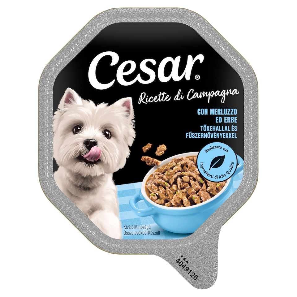 Cesar Complete Wet Food for Adult Dogs with Cod and Herbs 150 g
