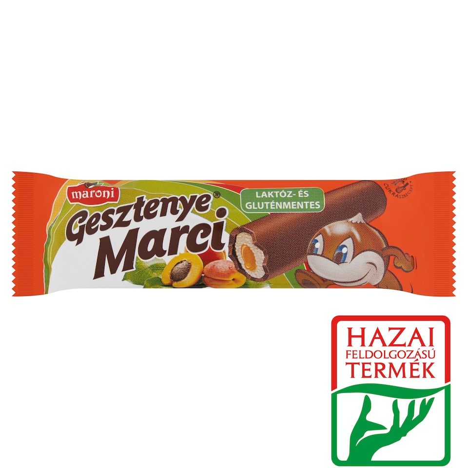 Maroni Gesztenye Marci házi barackdzsemmel töltött gesztenyerúd kakaós bevonómasszával mártva 30 g