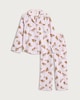 image 4 of F&F Croissant Print Pyjama Set in Multi Pink