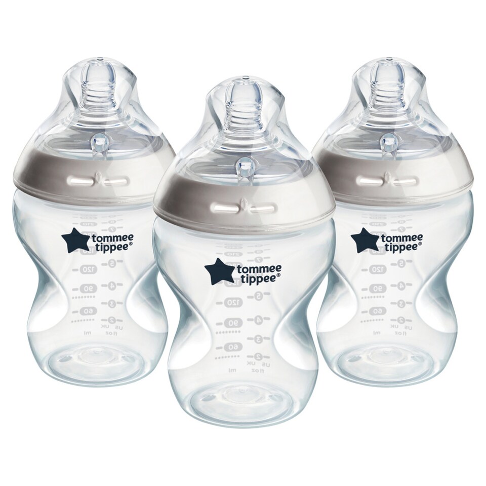 image 1 of Tommee Tippee Baby Bottles, Natural Start Anti-Colic Baby Bottle, Slow Flow, 260ml, 0m+, Pack of 3