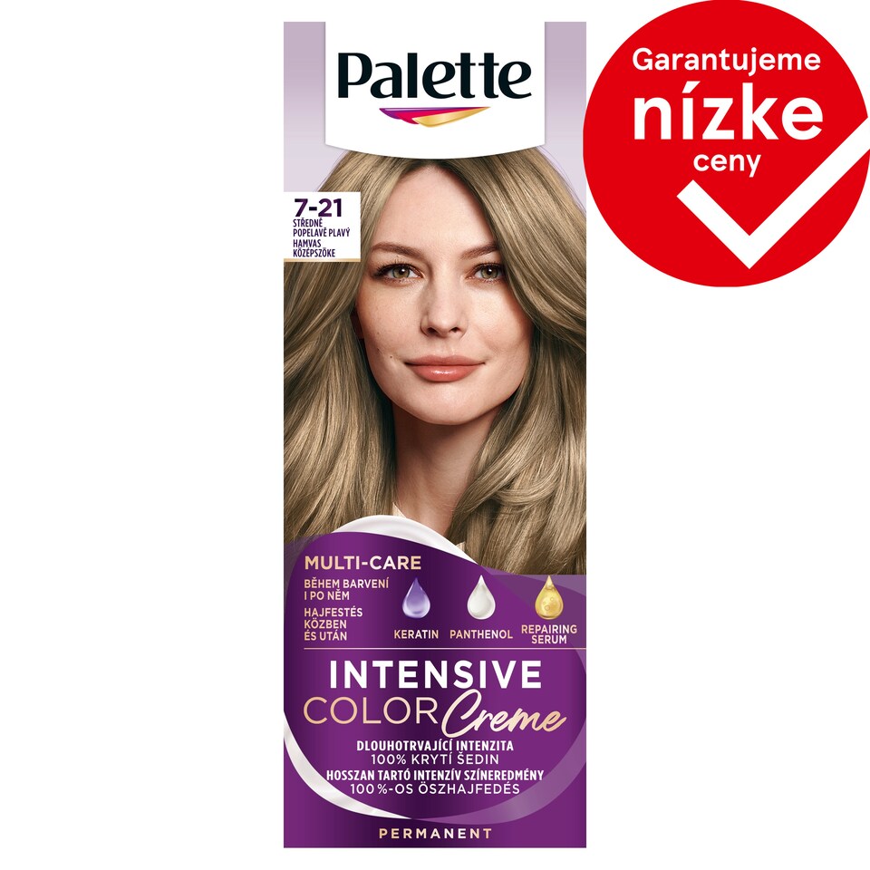 obrázok 1 z Palette Intensive Color Creme farba na vlasy stredne Popolavoplavý 7-21