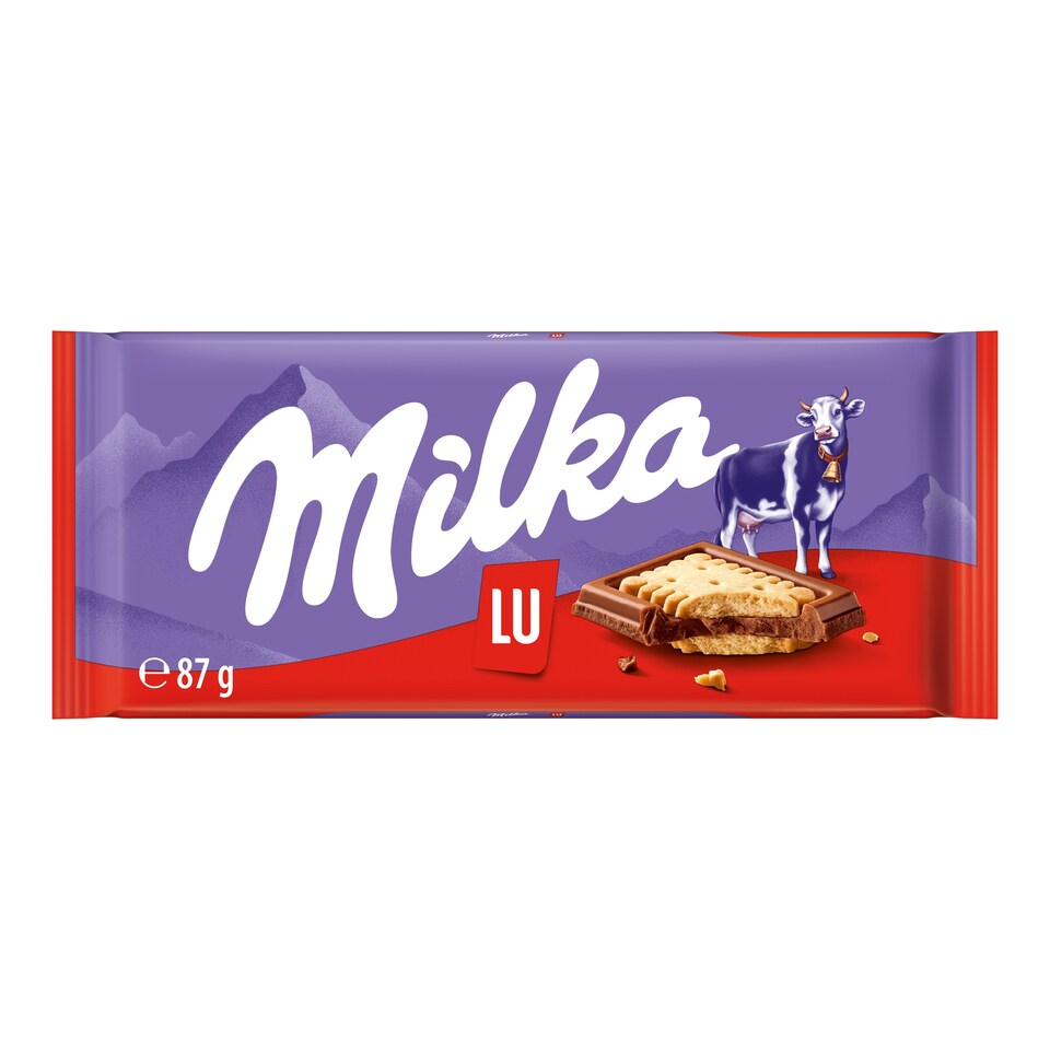 Milka alpesi tejcsokoládé ropogós keksszel 87 g