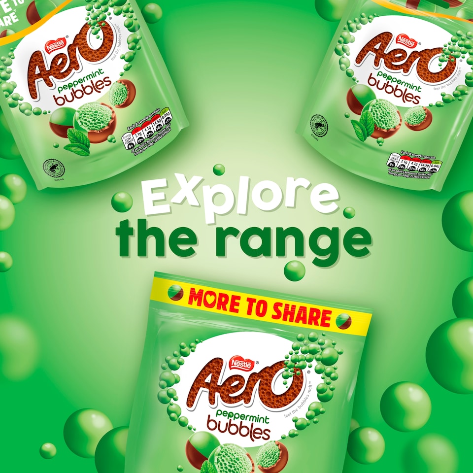 image 1 of Aero Bubbles Peppermint Share Bag 181g