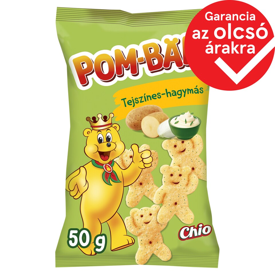 Pom-Bär tejszínes-hagymás ízű burgonyasnack 50 g