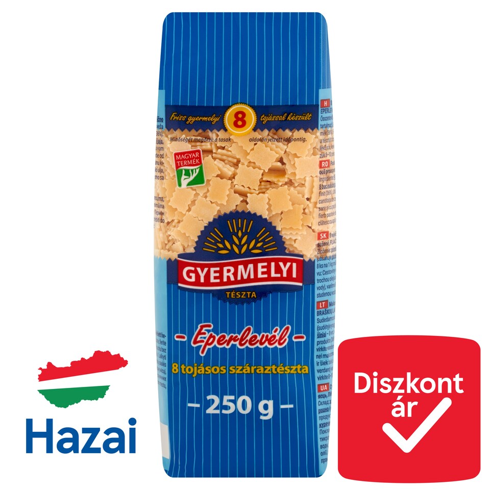 Gyermelyi eperlevél 8 tojásos száraztészta 250 g