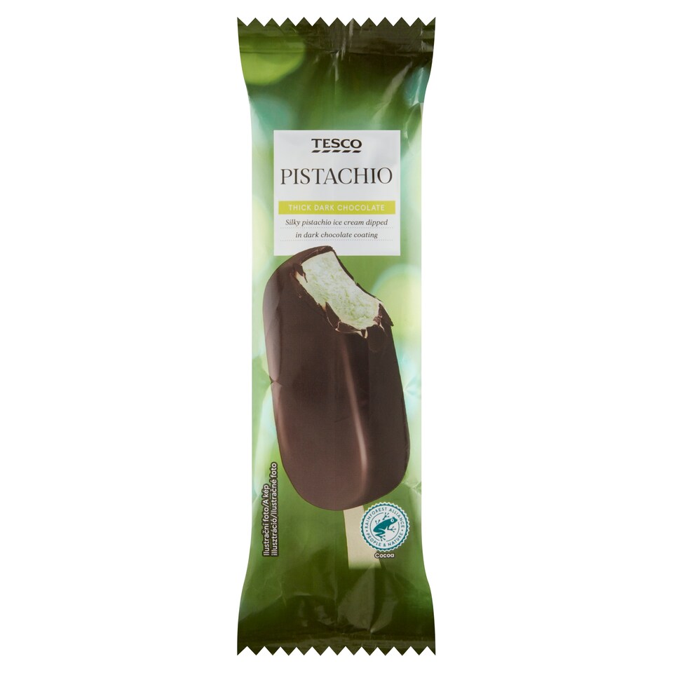 Tesco Mrazený krém s príchuťou pistáciových orieškov v horkej čokoláde 120 ml