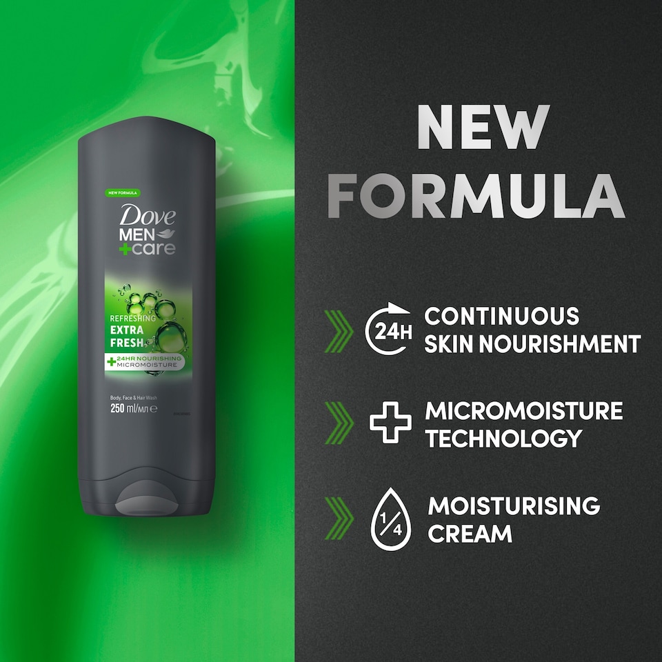 image 1 of Dove Men+Care Extra Fresh Body Face Wash 250Ml