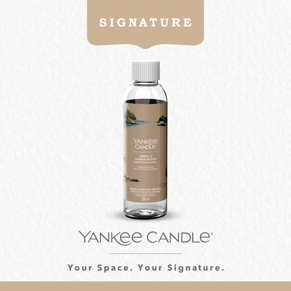 image 1 of Yankee Candle Amber & Sandalwood Reed Diffuser Refill 200ml