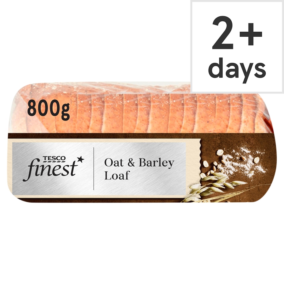 Tesco Finest Oat & Barley Sliced White Bread Loaf 800g