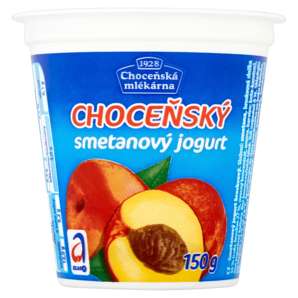 Choceňská Mlékárna Choceňský smetanový jogurt broskvový 150g