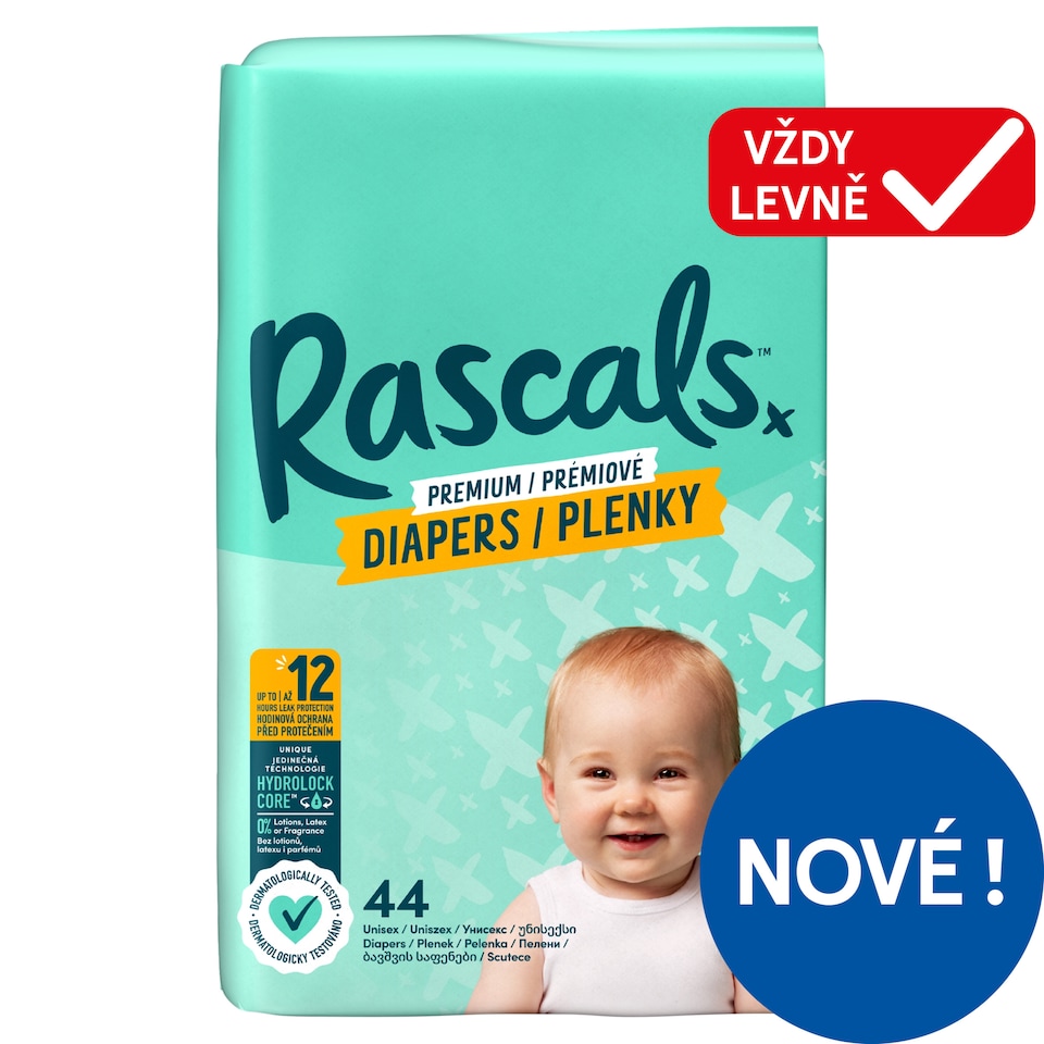 Rascals Premium Diapers 3 6 - 11 kg 44 pcs
