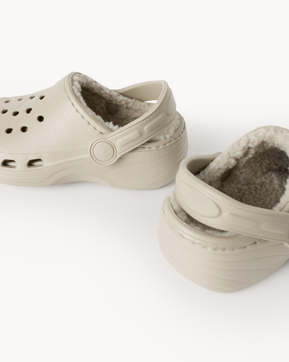 image 1 of F&F Unisex Fleece Lined Clogs in Neutral
