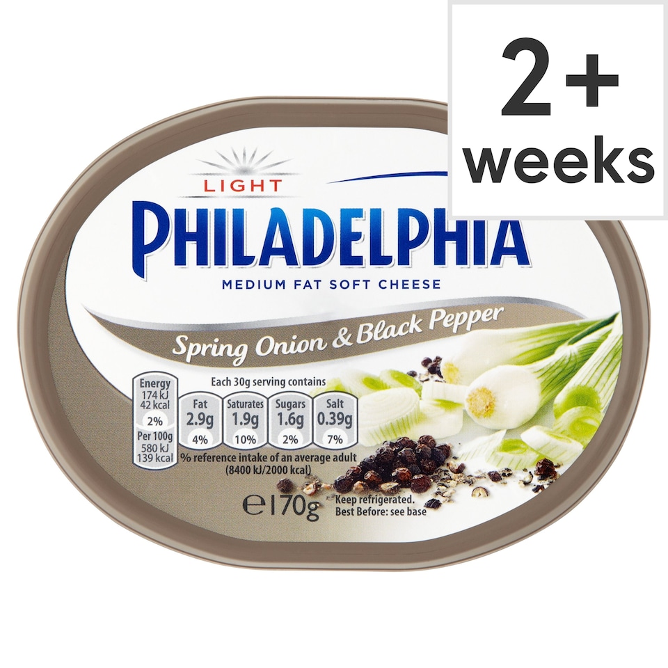 Philadelphia Light Spring Onion And Black Pepper 170G
