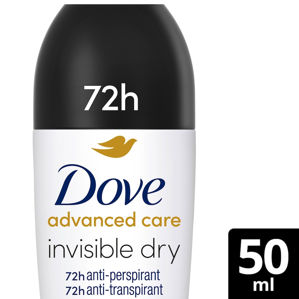 image 1 of Dove Advanced Care Invisible Dry 72h Roll-On Antiperspirant Deodorant 50ml