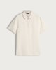 image 4 of F&F Cotton Rich Textured Zip Neck Polo Shirt in Stone