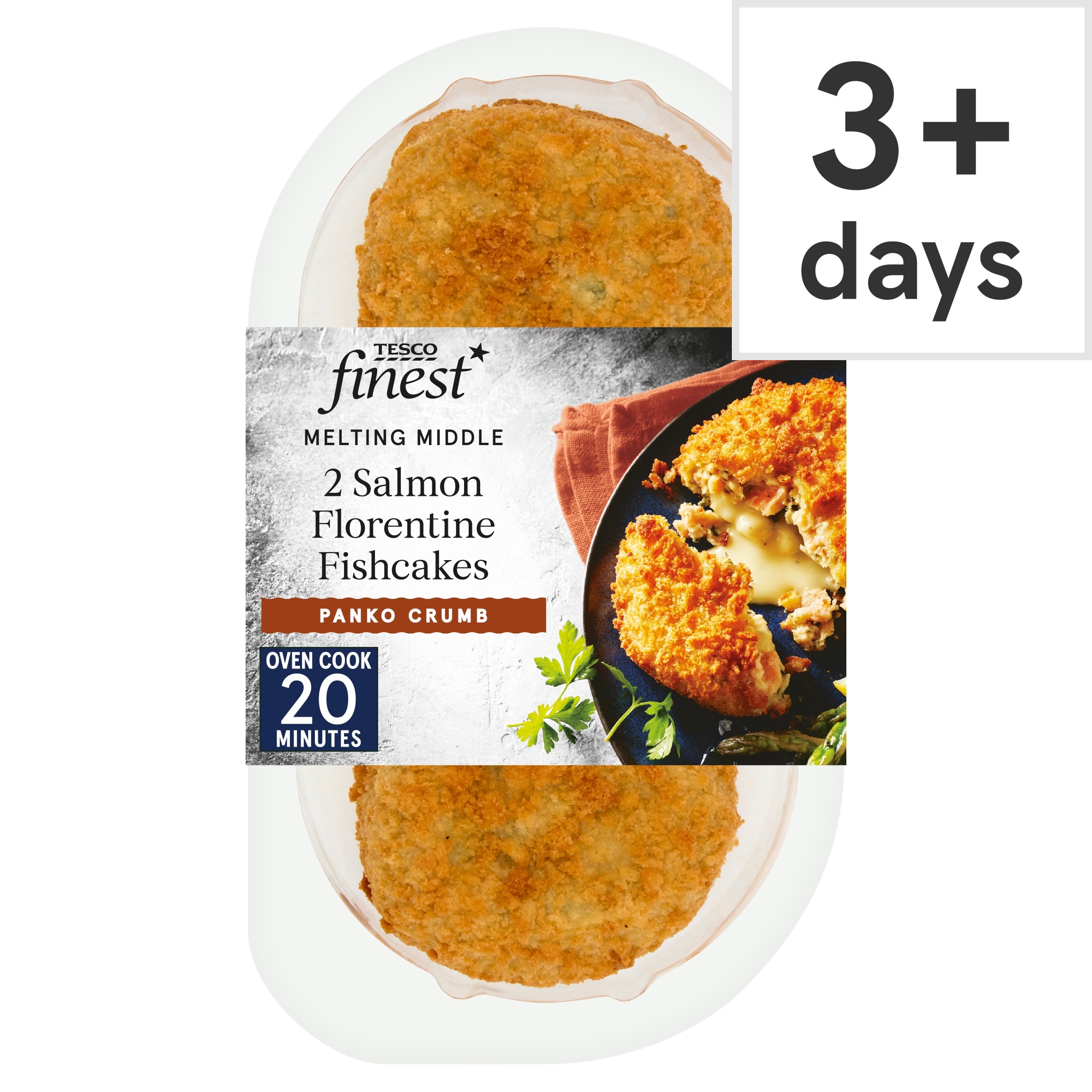 Tesco Finest 2 Salmon Florentine Fishcake 290G