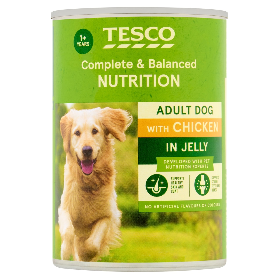 Tesco Chunks In Jelly Chicken Tinned Dog Food 400G