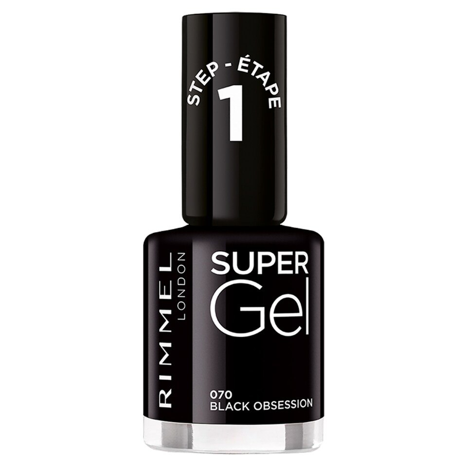 Rimmel Super Gel Nail Polish - Blackest Black 12ml