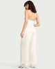 image 3 of F&F Lace Hem Wide Leg Co-ord Trousers in Cream