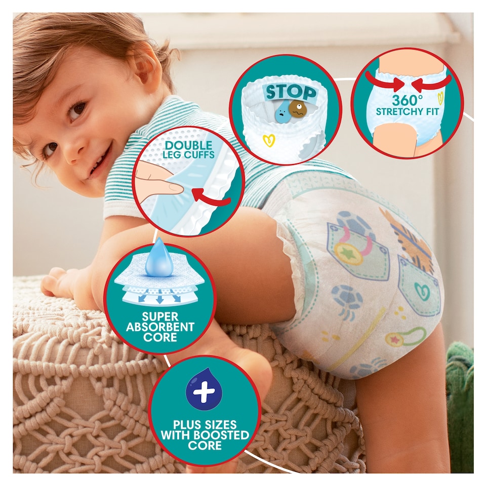 image 1 of Pampers Baby-Dry Nappy Pants Size 4+ Jumbo+ Pack 66 Pack