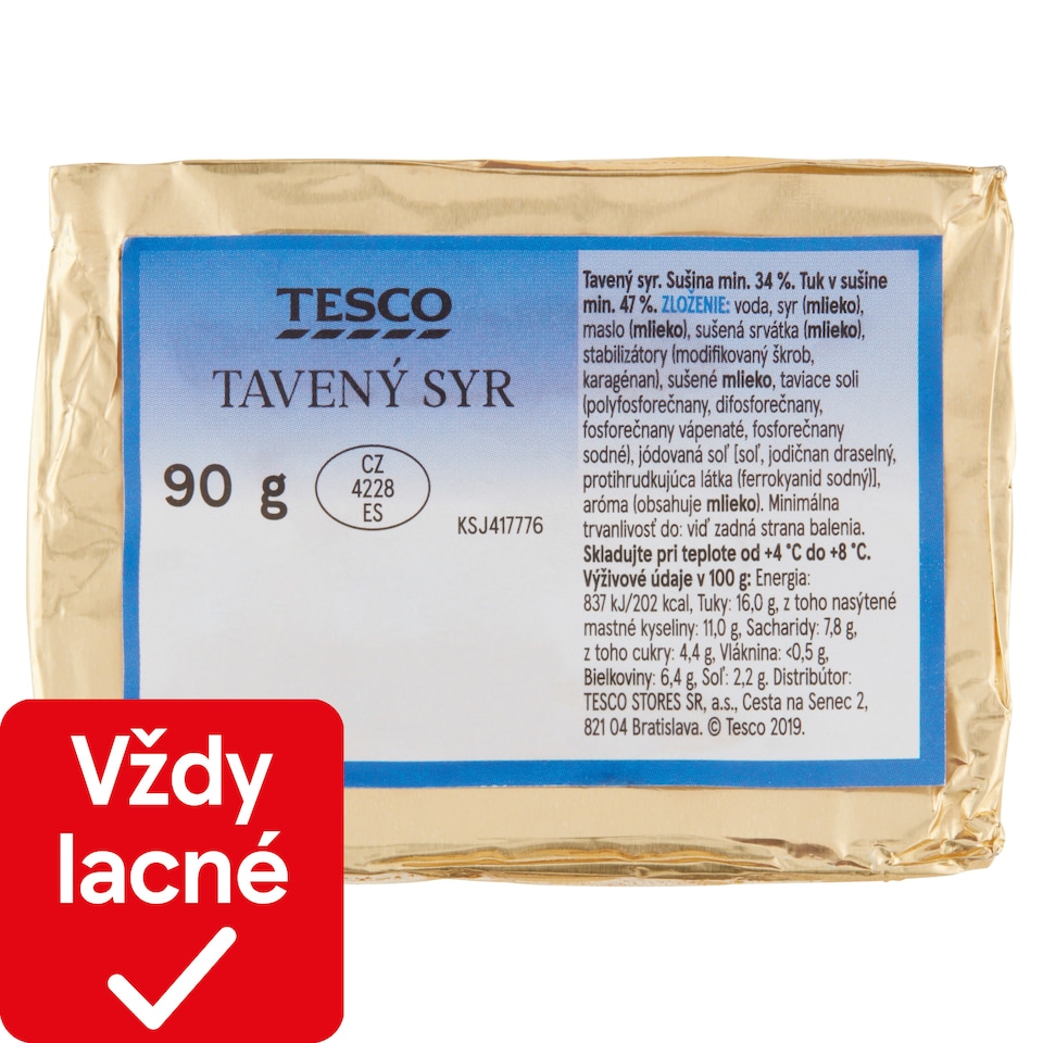 Tesco Processed Cheese 90 g