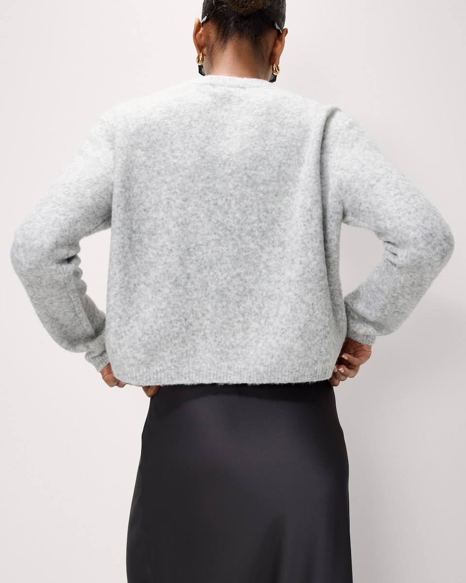 image 1 of F&F Crew Neck Cardigan in Grey