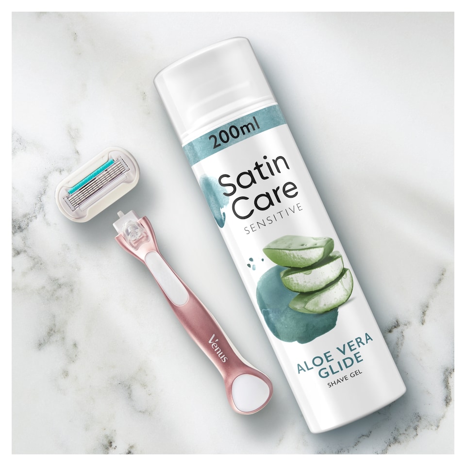 image 1 of Gillette Satin Care Shaving Gel Sensitive Aloe Vera Glide 200ml