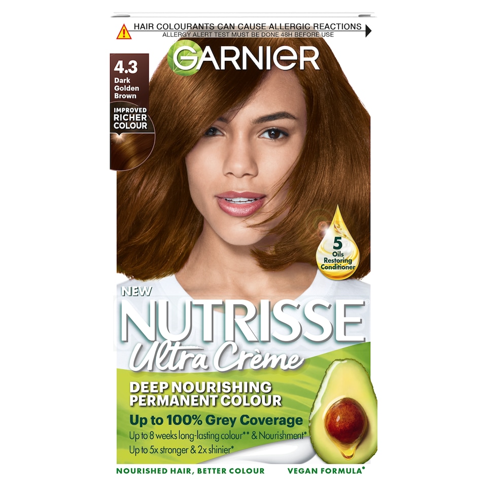 image 1 of Garnier Nutrisse Creme Permanent Hair Colour - Dark Golden Brown 4.3