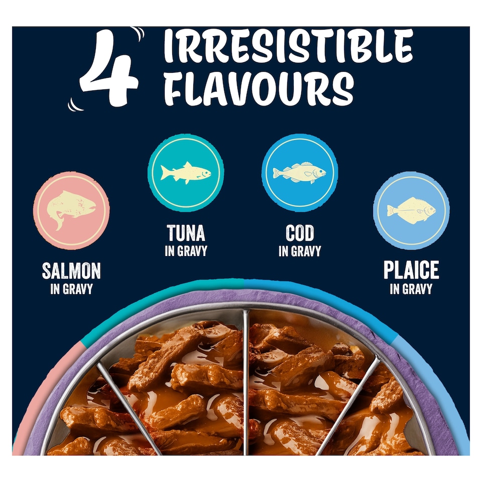 image 1 of FELIX Tasty Shreds Fish Selection in Gravy Wet Cat Food 12x80g