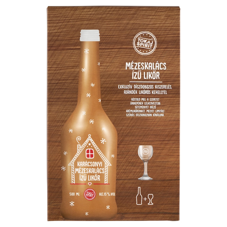 Tokaj Spirit Christmas Gingerbread Flavoured Liqueur in Gift Box 15% 500 ml + Gift Liqueur Chalice 