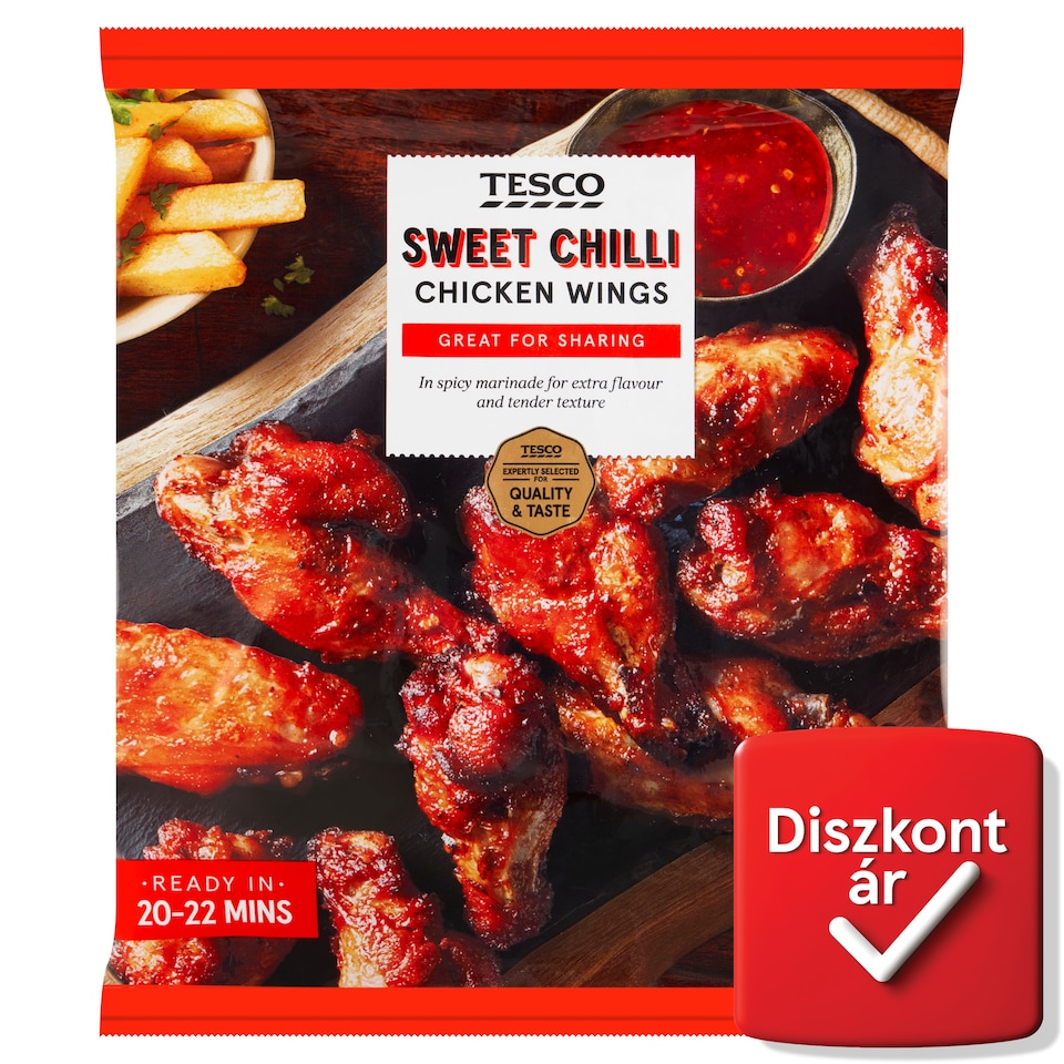 Tesco gyorsfagyasztott enyhén csípős csirkeszárny édes-csilis marinádban 500 g