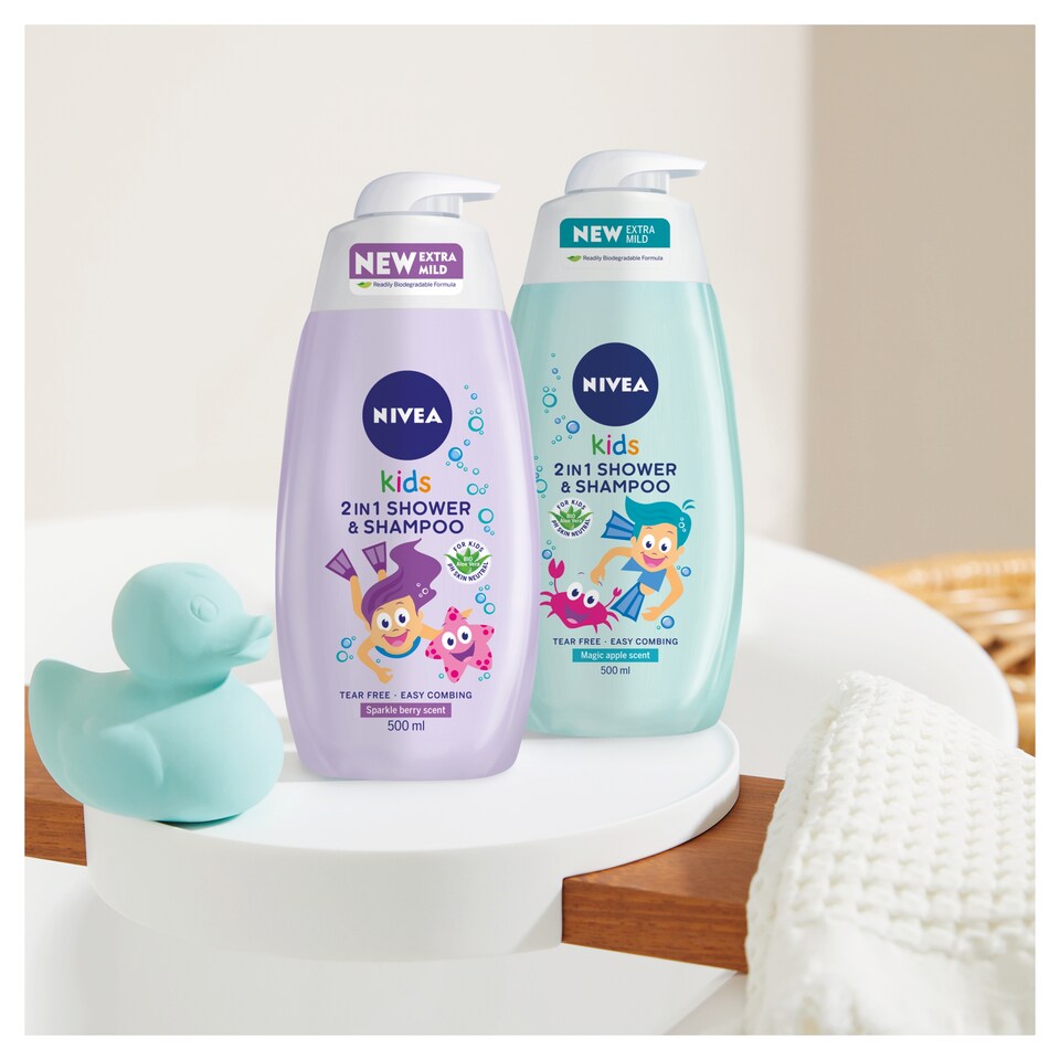 image 1 of Nivea Kids 2 In 1 Shower & Shampoo Magic Apple 500Ml