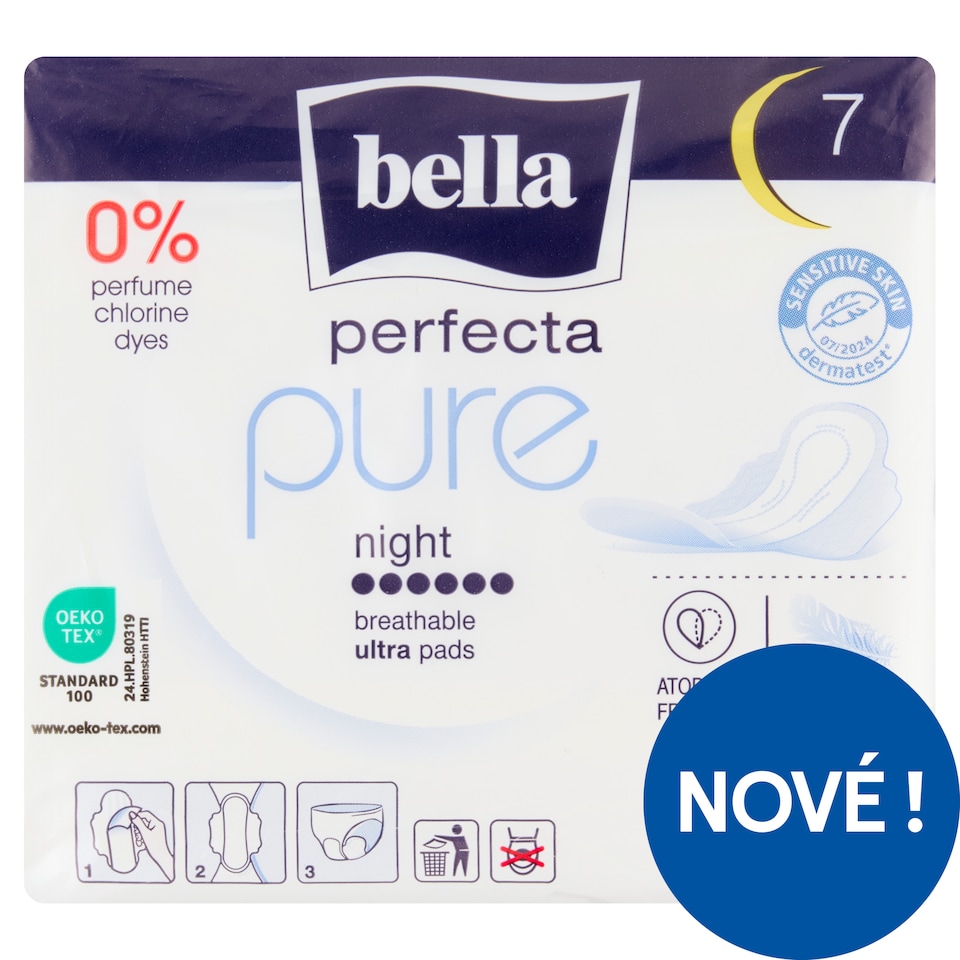 image 1 of Bella Perfecta Pure Night Ultra Thin Sanitary Pads 7 pcs