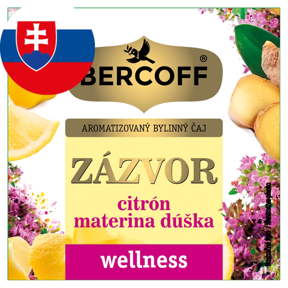 Bercoff Wellness Zázvor citrón materina dúška aromatizovaný bylinný čaj 10 x 2 g (20 g)