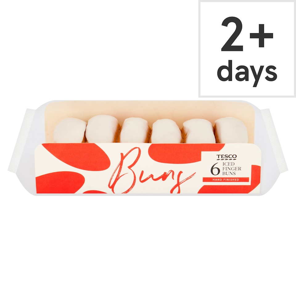 image 1 of Tesco Iced Finger Buns 6 Pack