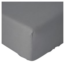 F&F Home Cotton Rich Fitted Sheet Grey Single
