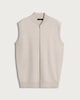 image 4 of F&F Cotton Rich Knitted Zip Up Gilet in Neutral