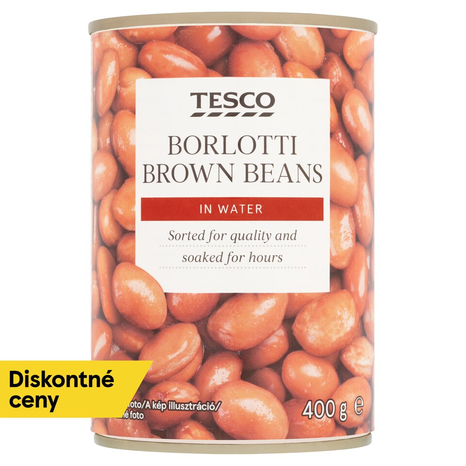 Tesco Borlotti fazuľa vo vodnom náleve 400 g