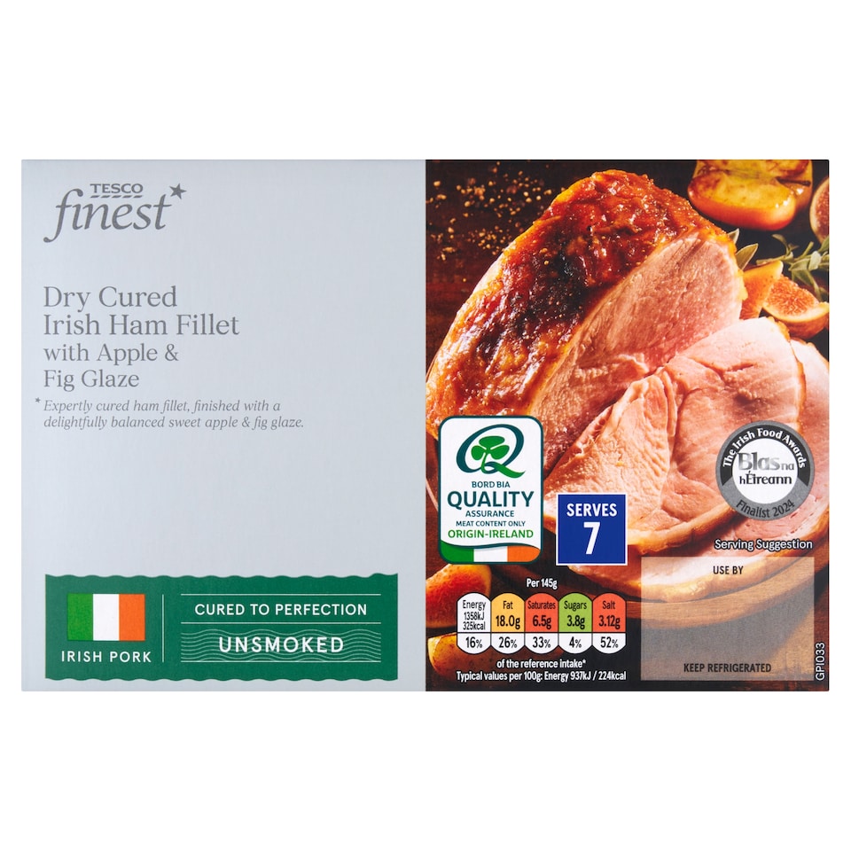 Tesco Finest Dry Cured Irish Ham Fillet with Apple and Fig Glaze 1.5Kg