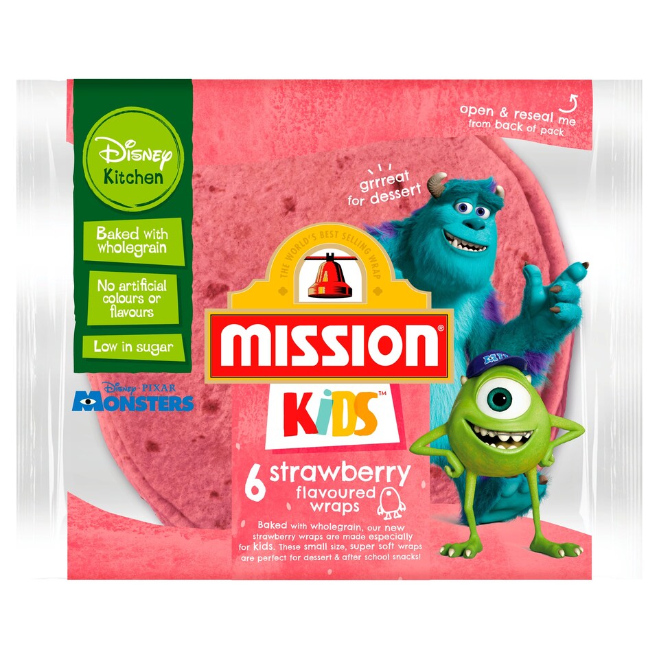 Mission Kids Disney 6 Strawberry Flavoured Wraps 186G