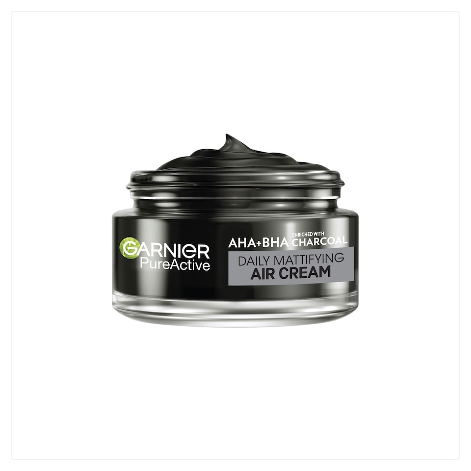 image 1 of Garnier Pure Active AHA + BHA Charcoal Daily Mattifying Air Cream 50ml