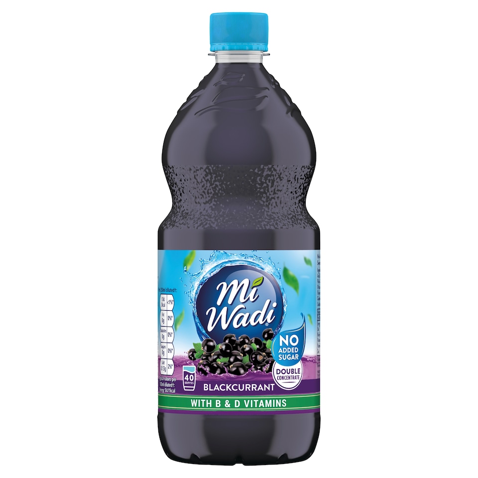 Mi Wadi No Added Sugar Double Concentrate Blackcurrant 1Ltr