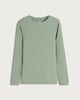 image 4 of F&F Cotton Rich Crew Neck Long Sleeved Top in Green