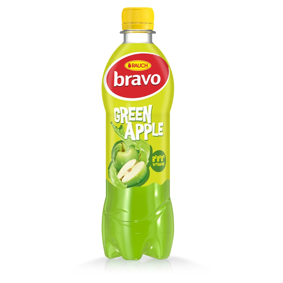 Rauch Bravo Green Apple Drink with Sugar and Sweeteners and 6 Vitamins 0,5 l