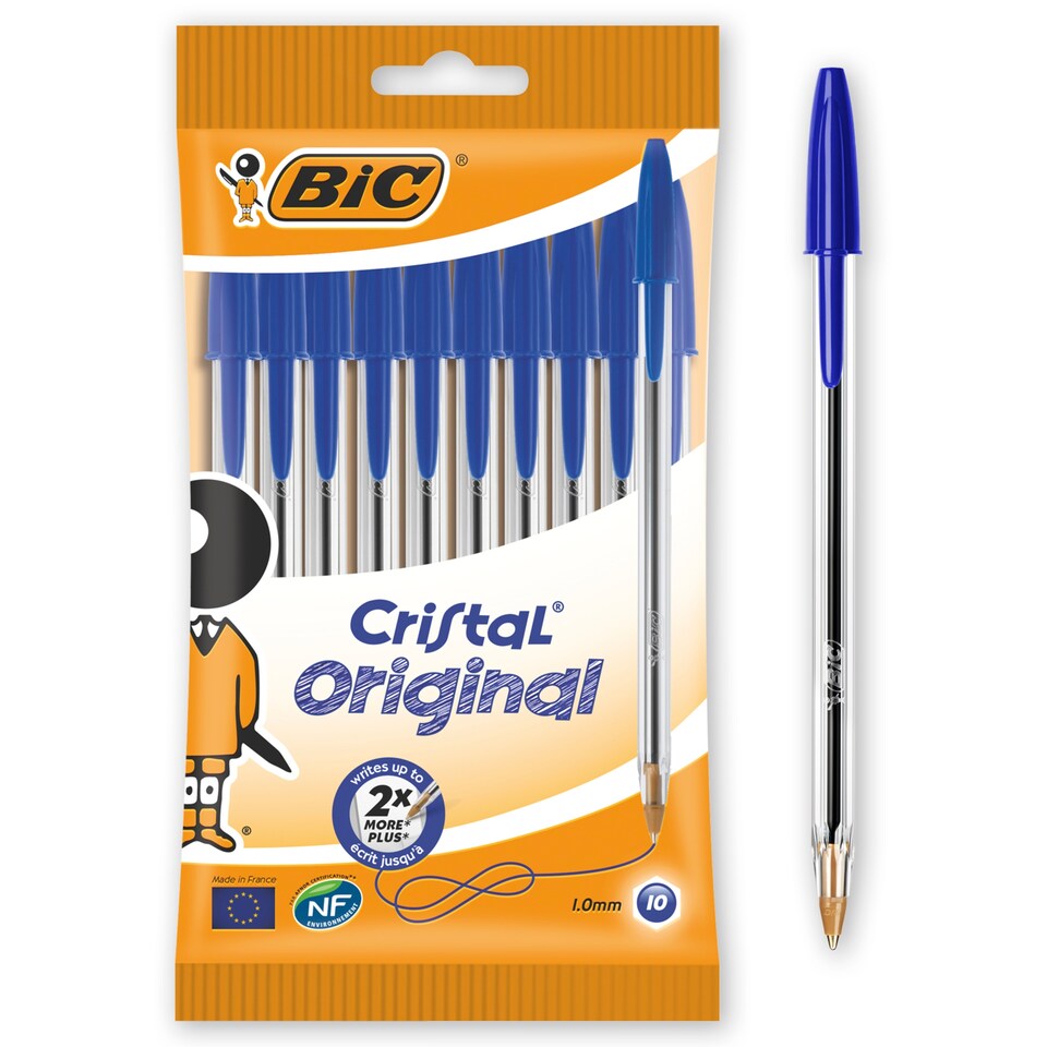 image 1 of BIC Cristal Pens Blue Ballpoint 10 Pack 